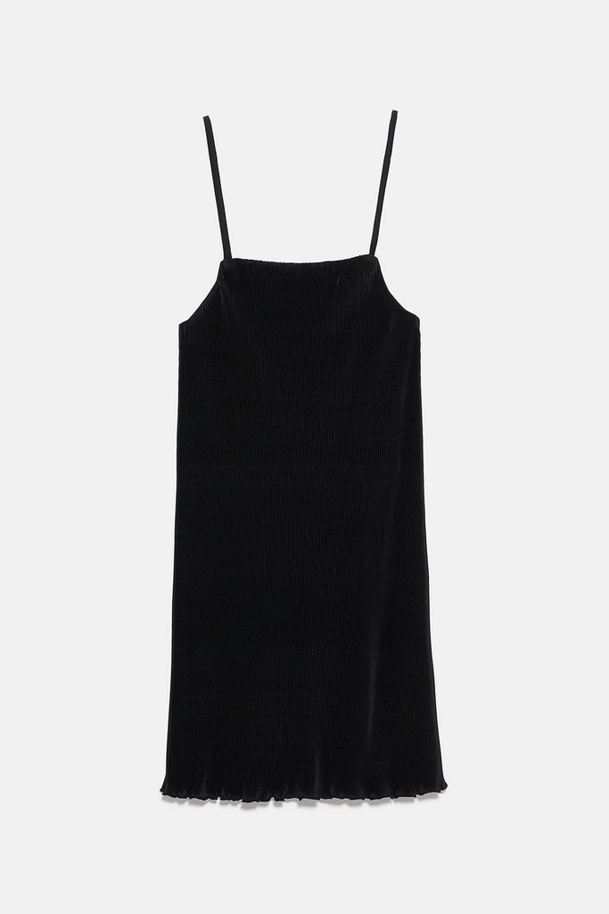 Váy hai dây dập ly dáng suông ngắn lót ngực Zara Auth New Tag có sẵn 5039/365 5039365