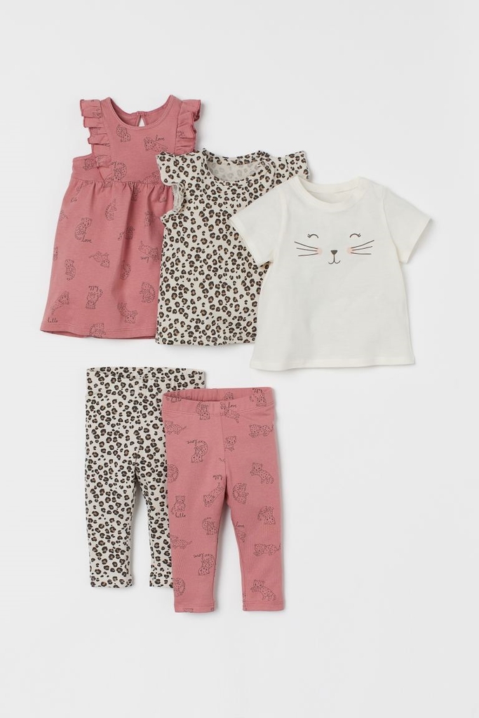Set bộ đồ bé gái 5 món H&M Auth New Tag có sẵn 0973017001
