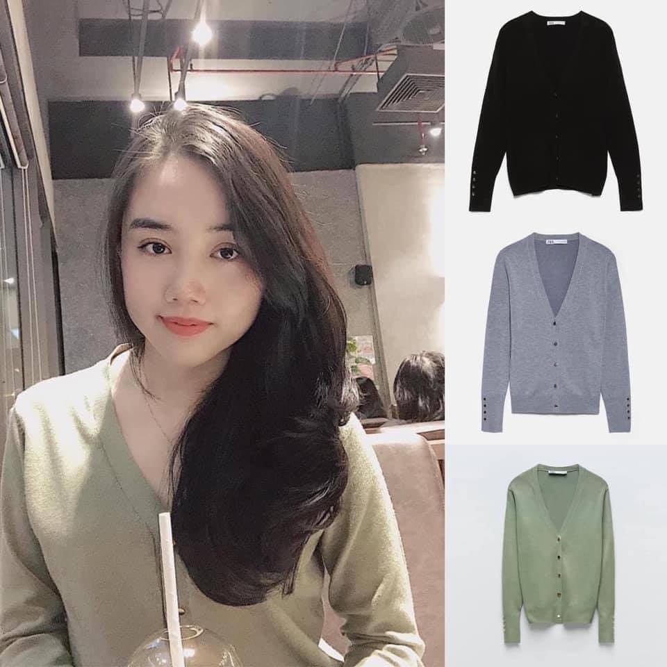Áo Cardigan dáng ngắn cổ V Màu Xanh/ Đen Zara Auth new tag có sẵn 8851/127 8851127 5646127