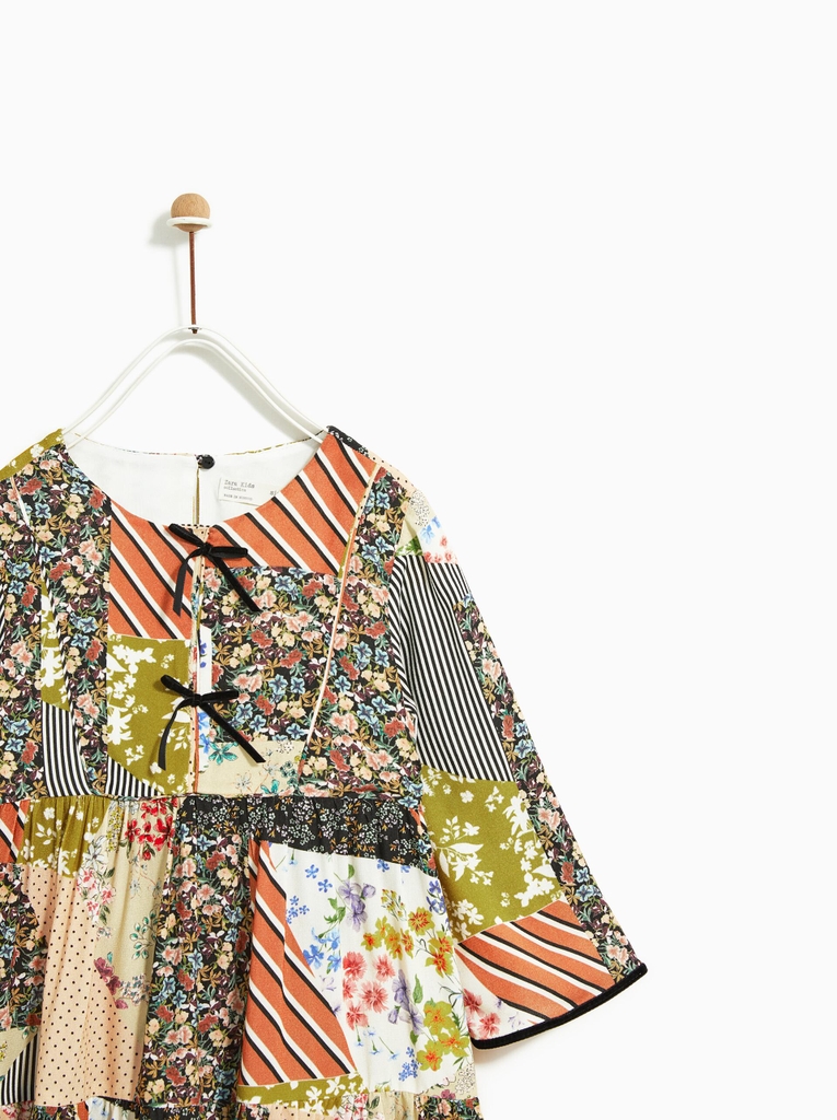 Váy dáng ngắn boho họa tiết size kid Zara Auth New Tag có sẵn 6184/751 6184751