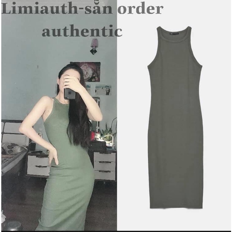 Váy ôm dáng dài body không tay Zara Auth new tag có sẵn 3641311 3641/311