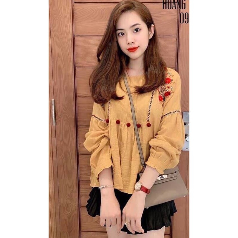Áo blouse thêu họa tiết Zara Auth có sẵn 9061/601 9061601