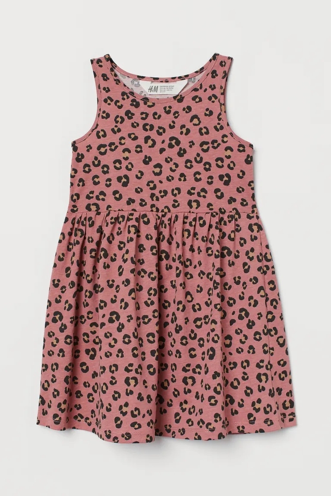 Váy thun không tay chất cotton H&M Auth New Tag có sẵn Patterned jersey dress 0870530075