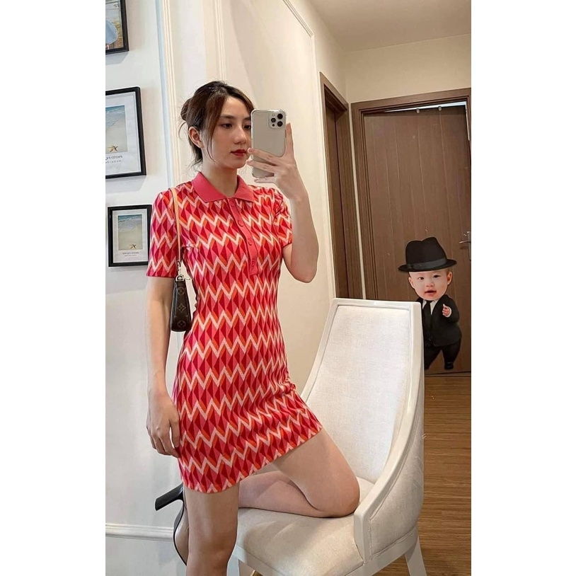 Váy dáng ngắn họa tiết cổ Polo Zara Auth New Tag có sẵn 5039/411 5039411
