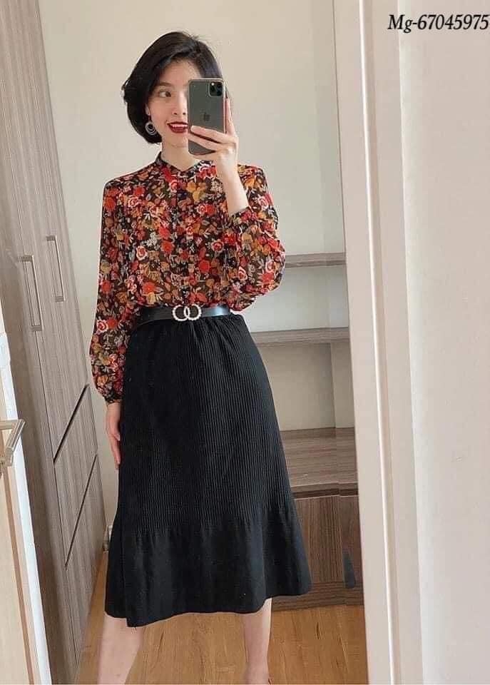 Áo blouse voan hoa Mango Auth New Tag có sẵn 67045975