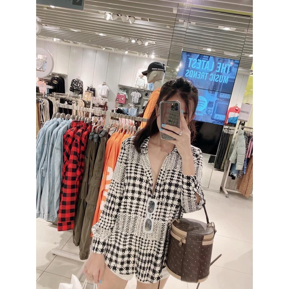 Áo sơ mi H&M kẻ Auth new tag có sẵn