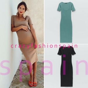 Váy ôm body dáng dài cổ vuông Zara Auth new tag có sẵn 3641/800 3641800