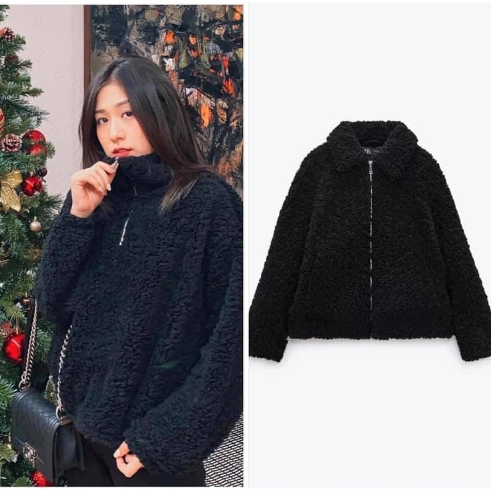 Áo khoác mùa đông lông xù dáng rộng Zara Auth New Tag có sẵn 8073/257 8073257