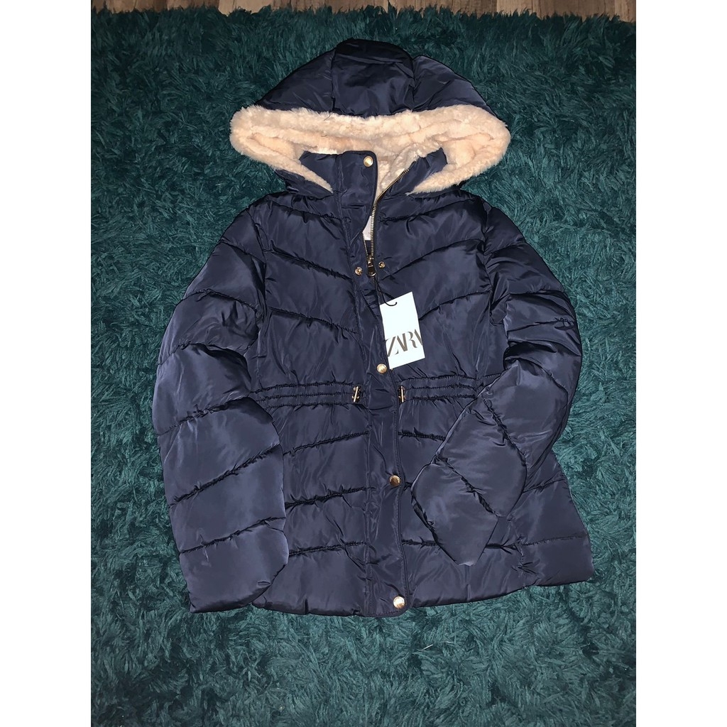 Áo Khoác phao mũ lót lông Zara Auth new tag có sẵn 1938/703 1938703