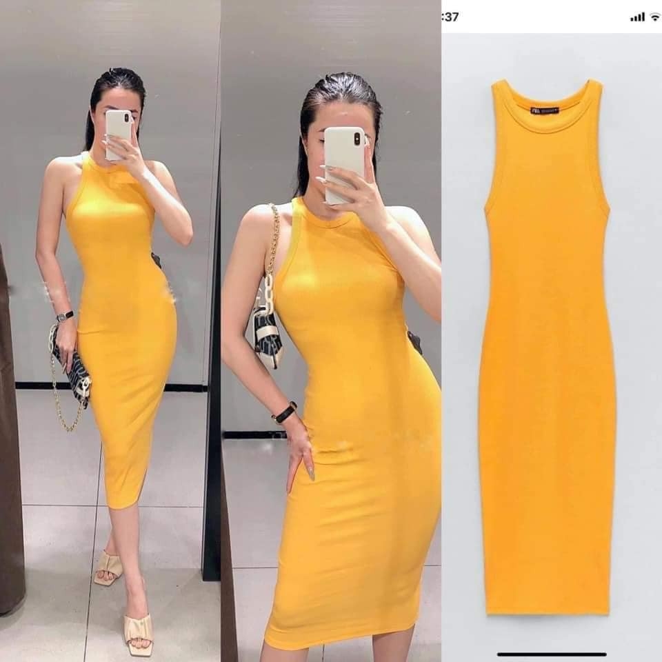 Váy ôm dáng dài body không tay Zara Auth new tag có sẵn 3641311 3641/311