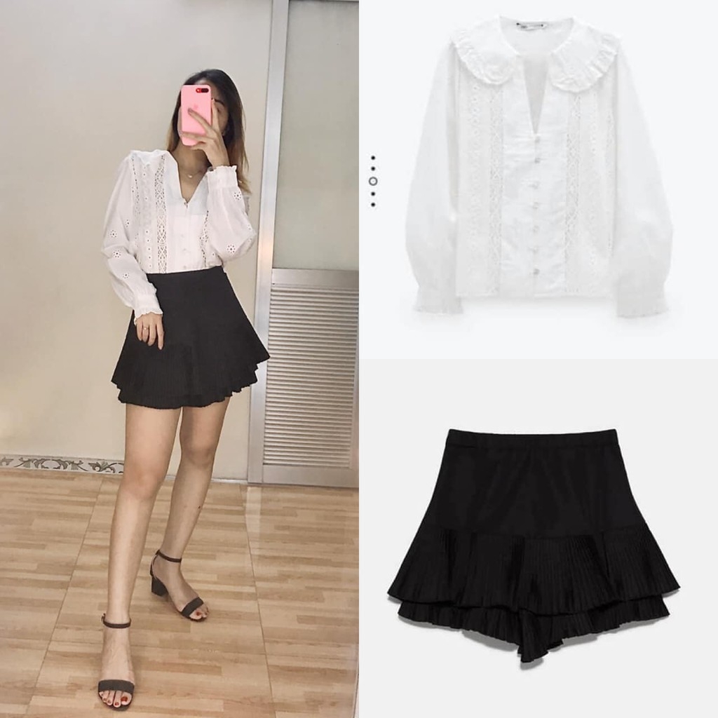 Áo trắng Nữ kiểu thêu Zara Auth New tag có sẵn 5598/046 5598046