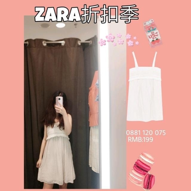 Váy hai dây dáng ngắn thêu viền Zara Auth New Tag có sẵn 0881/120 0881120