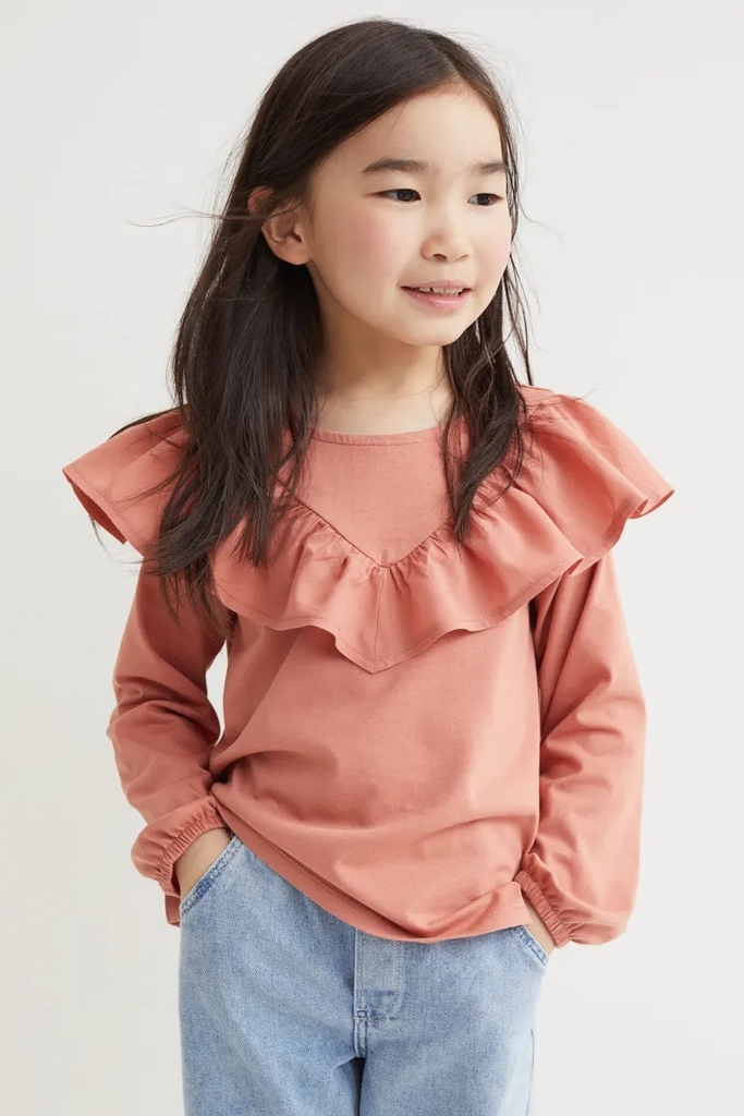 Áo blouse bé gái viền cổ H&M Auth New Tag có sẵn 0980885002