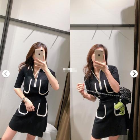 Set áo len S & chân váy len XS viền trắng Zara Auth New Tag có sẵn 6254/230 6254/233 6254230 6254233