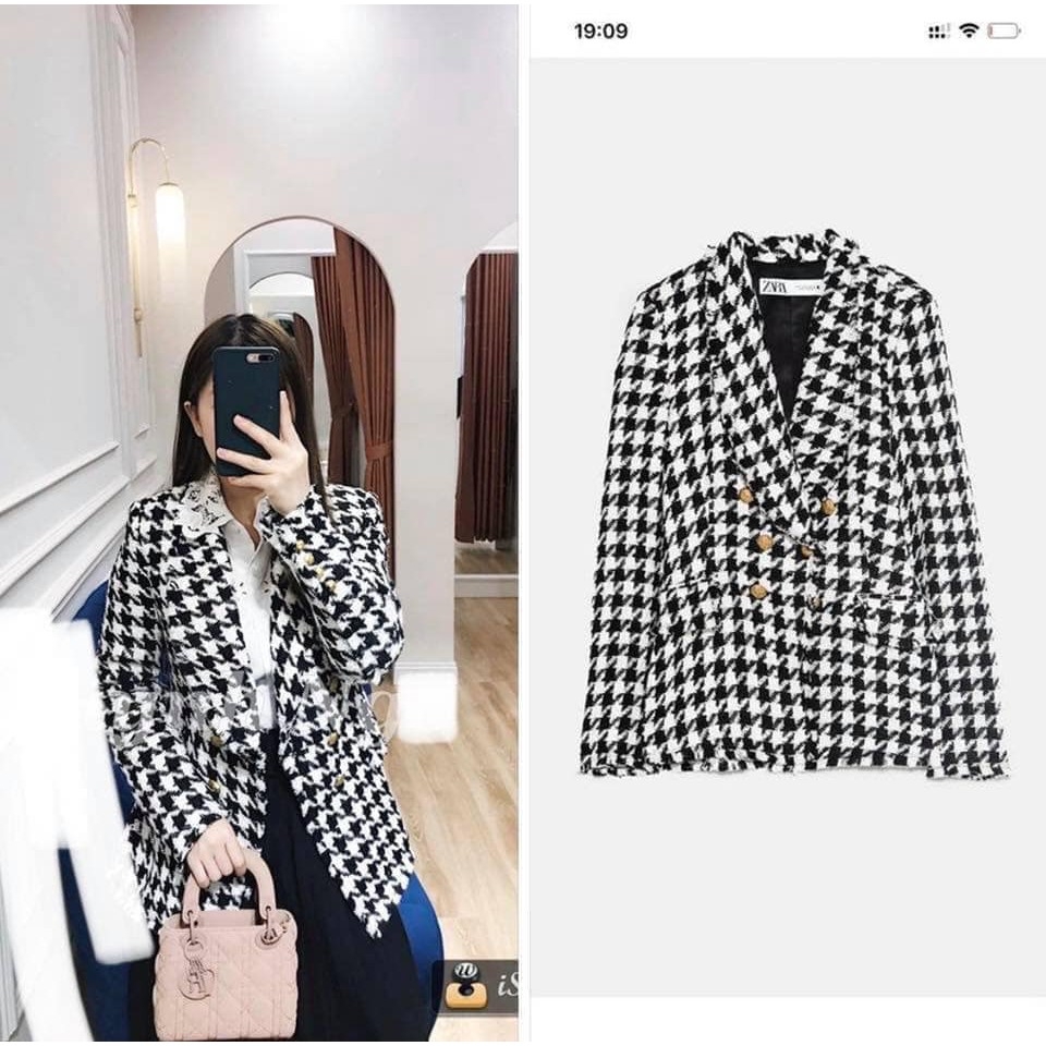 Áo khoác dạng Tweed Hot Hit Zara Auth new tag có sẵn 7878/520 7878520