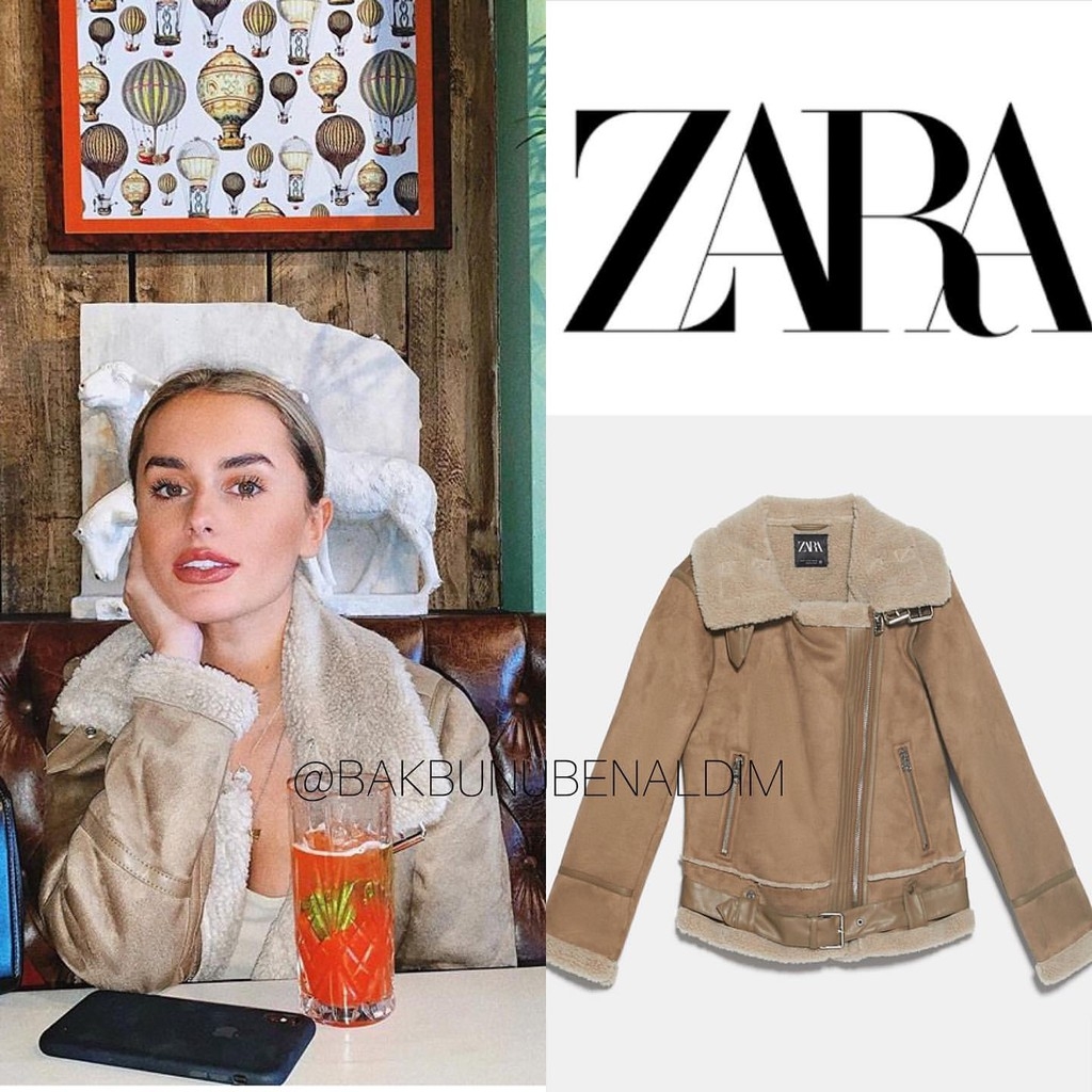 Áo khoác da lộn Zara auth new tag có sẵn 6318/226 6318226 6318232