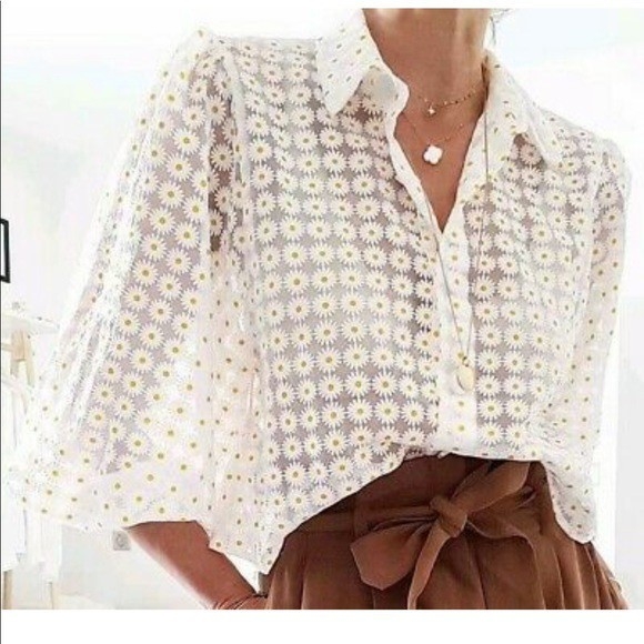 Áo kiểu dáng ngắn hoa cúc Zara Auth new tag có sẵn 4437/099 4437099
