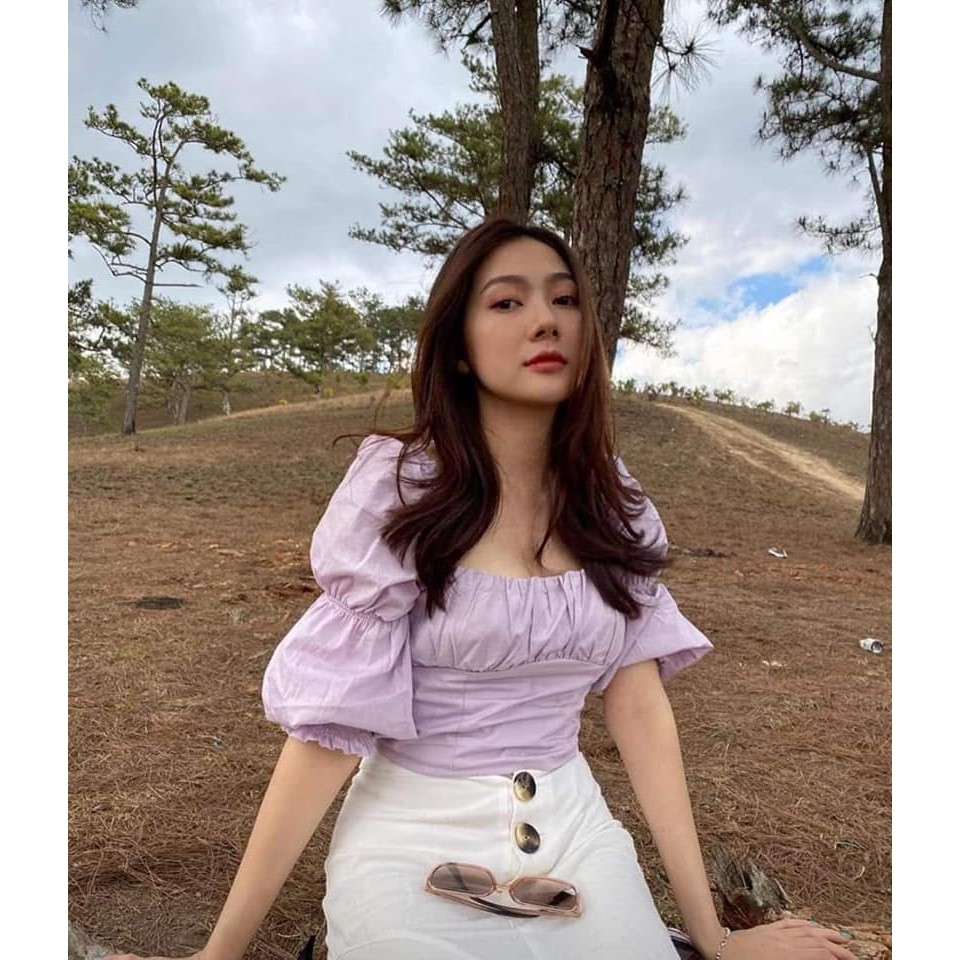 Áo tím Lilac H&M Auth new tag - có sẵn