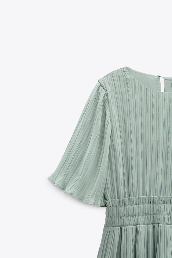 Váy dáng dài xếp ly tay lỡ Zara Auth New Tag có sẵn 8741/250 8741250