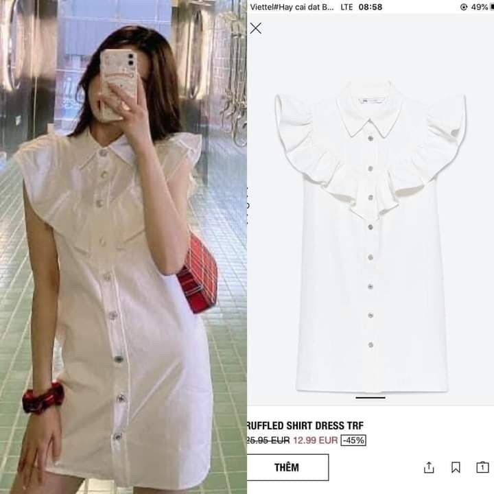 Váy suông dáng ngắn suông Zara Auth new tag có sẵn 6929/014 6929014