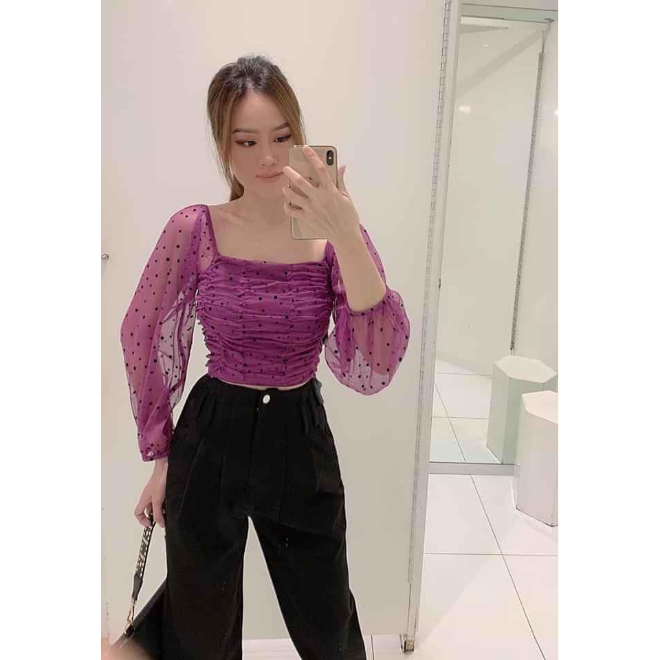 Áo kiểu crop top Bershka Auth new tag có sẵn 5934/494 5934494