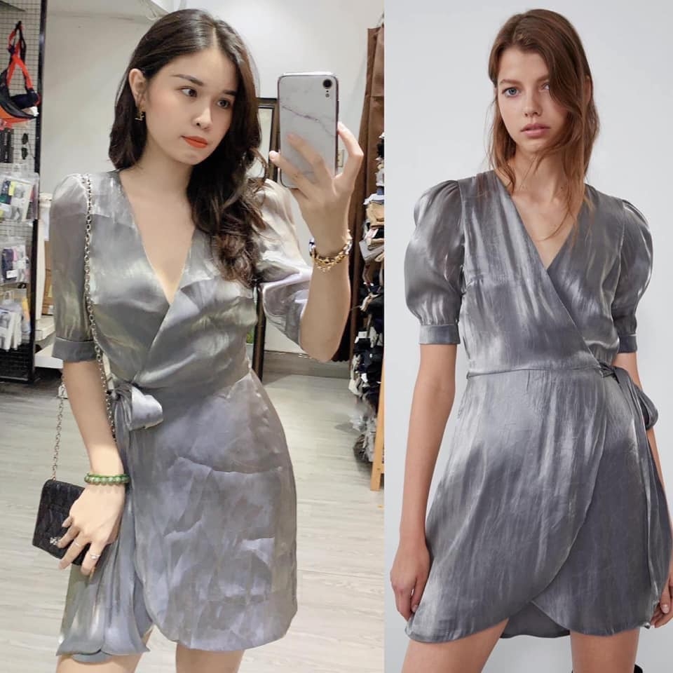 Váy vạt chéo dáng ngắn Zara Auth new tag có sẵn