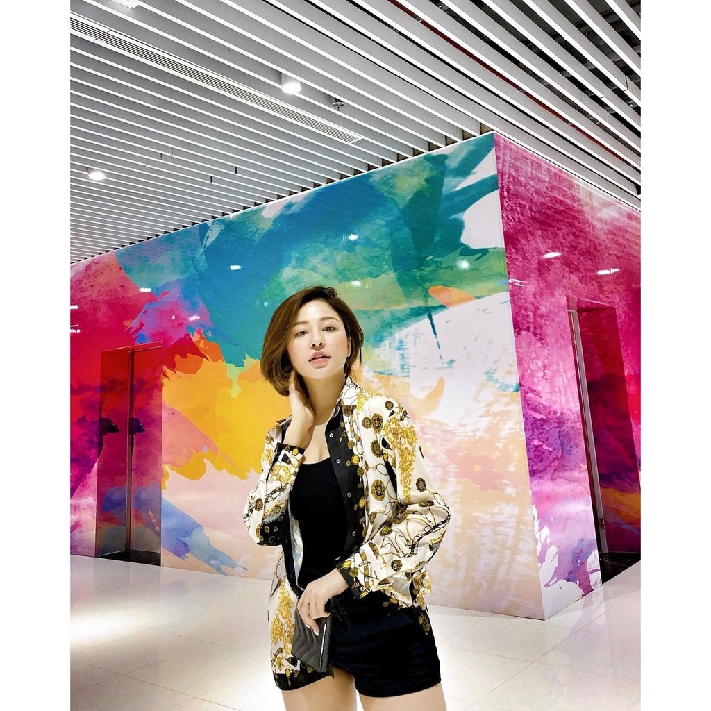 Áo sơ mi lụa họa tiết sang trọng Zara Auth New tag có sẵn 8059/716 8059716