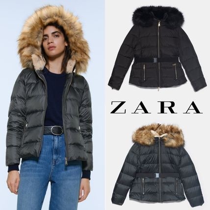 Áo khoác lông vũ nhẹ kèm belt Zara Auth new tag có sẵn 3046/228 3046228