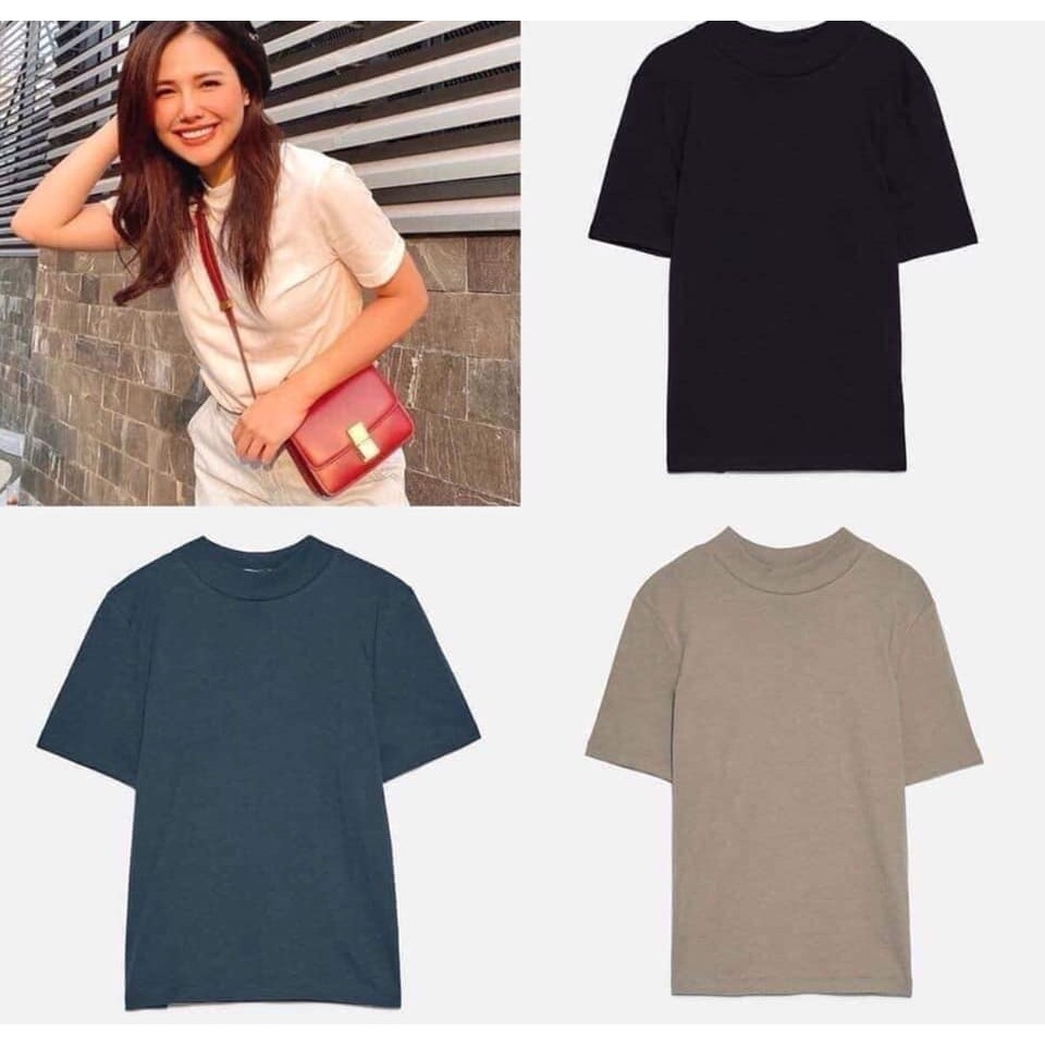 Áo phông cổ tròn Zara Auth new tag có sẵn 0962/860 0962860