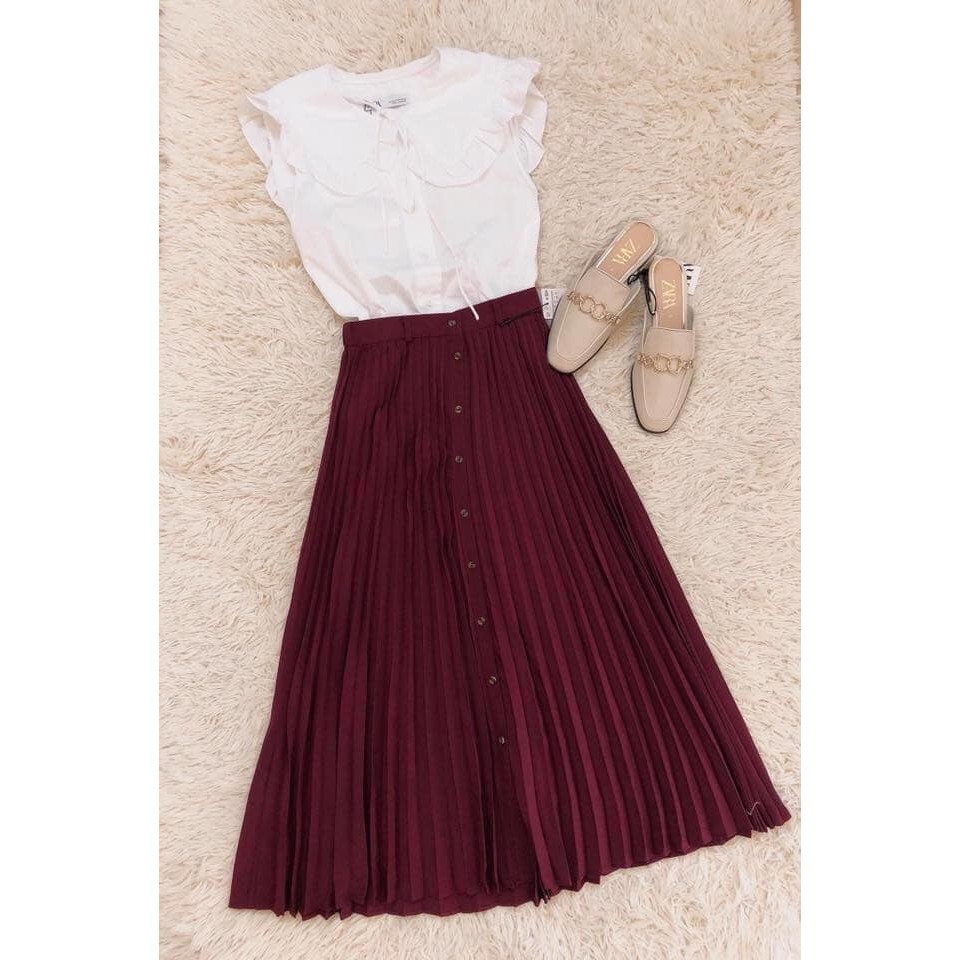 Áo trắng cổ sen Zara