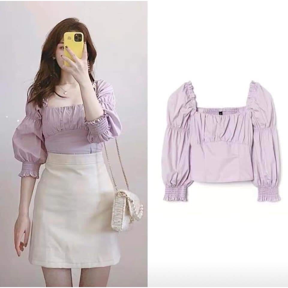 Áo tím Lilac H&M Auth new tag - có sẵn