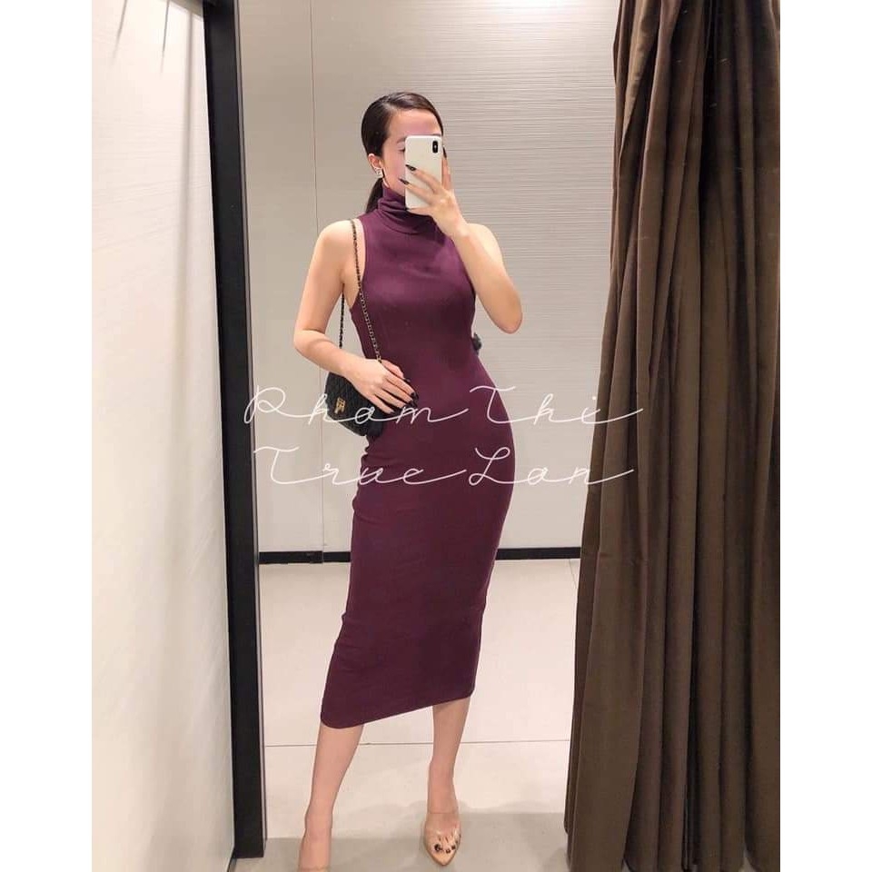 Váy cổ lọ dáng dài dáng ôm Zara Auth new tag có sẵn 4424/811 4424811