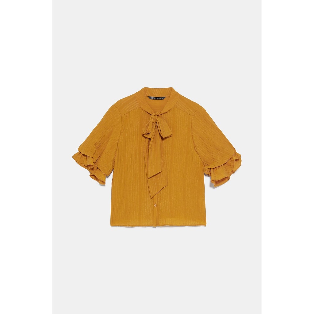 Áo Blouse bèo nơ cổ Zara Auth newtag có sẵn 3067/117 3067117