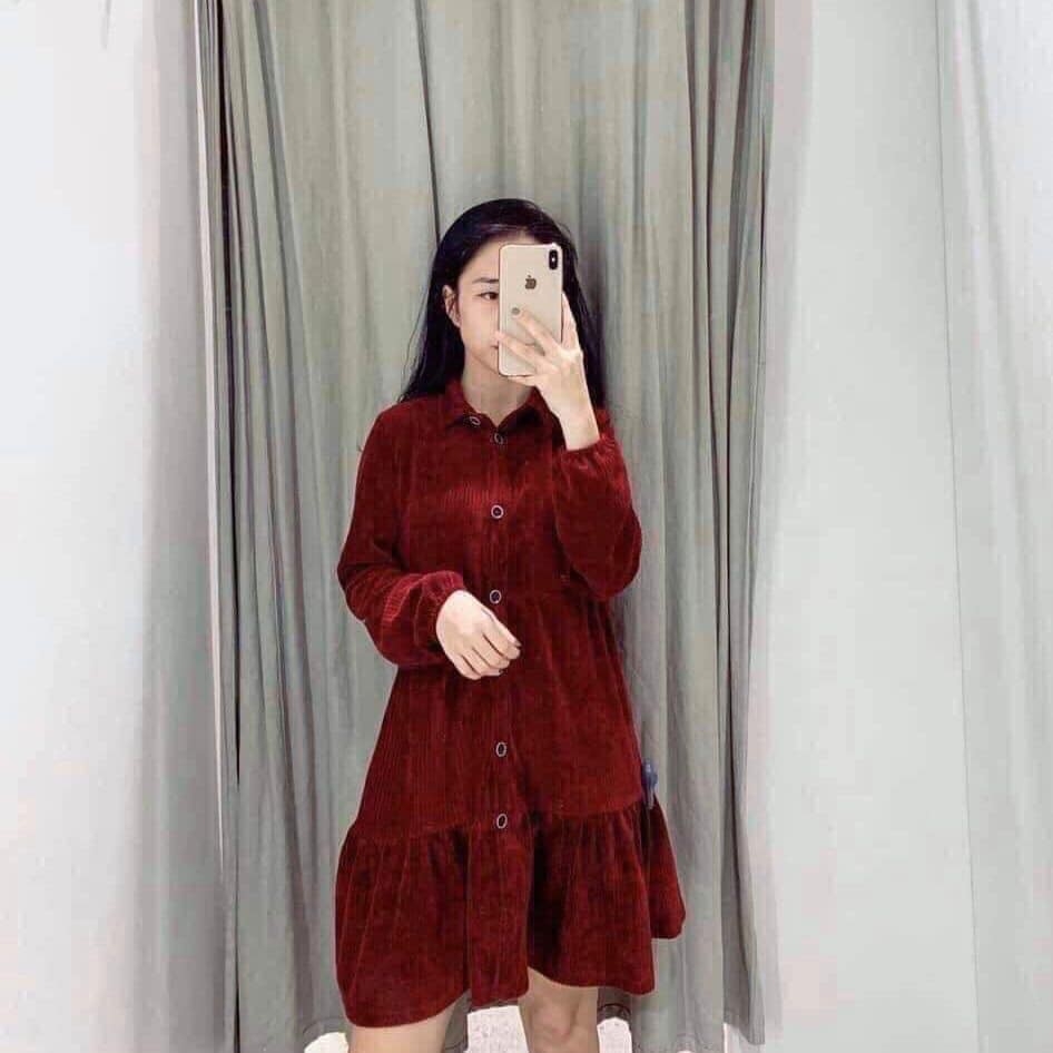 Váy babydoll dáng ngắn nhung Zara Auth new tag có sẵn 1165/764 1165764