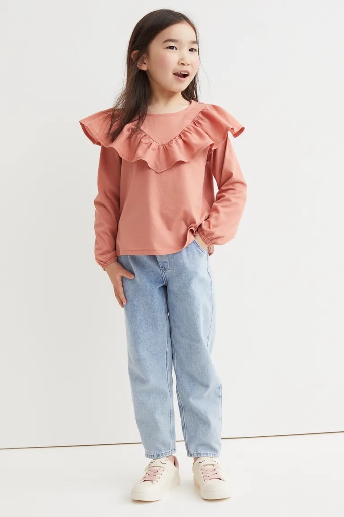 Áo blouse bé gái viền cổ H&M Auth New Tag có sẵn 0980885002