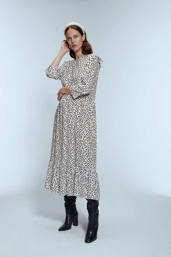 Váy dáng dài chấm bi That dress Zara Auth New Tag có sẵn 4886/058 4886058