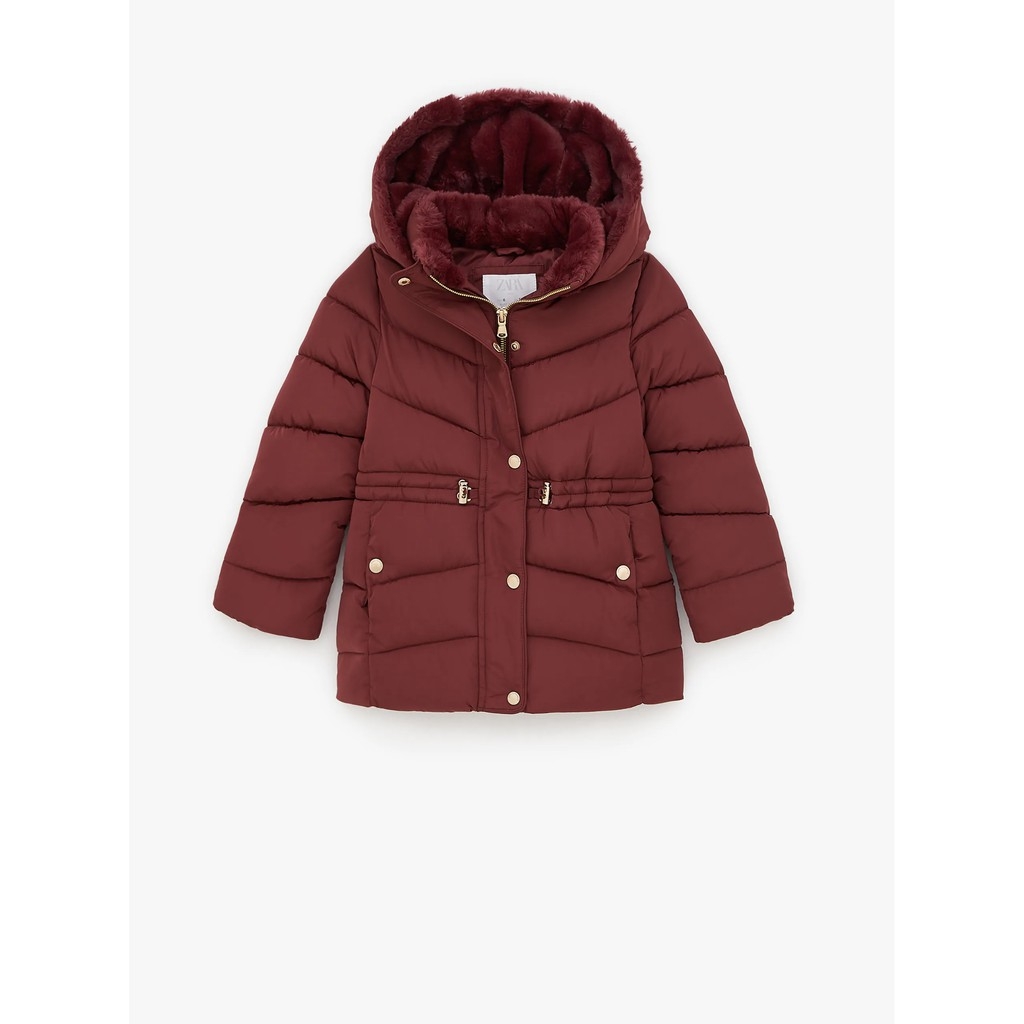 Áo Khoác phao mũ lót lông Zara Auth new tag có sẵn 1938/703 1938703
