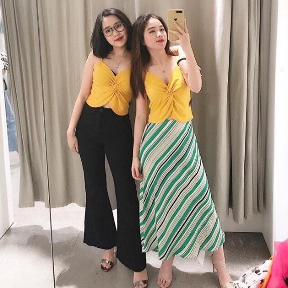 Áo hai dây xoắn ngực Zara Auth new tag có sẵn 5644/389 5644389