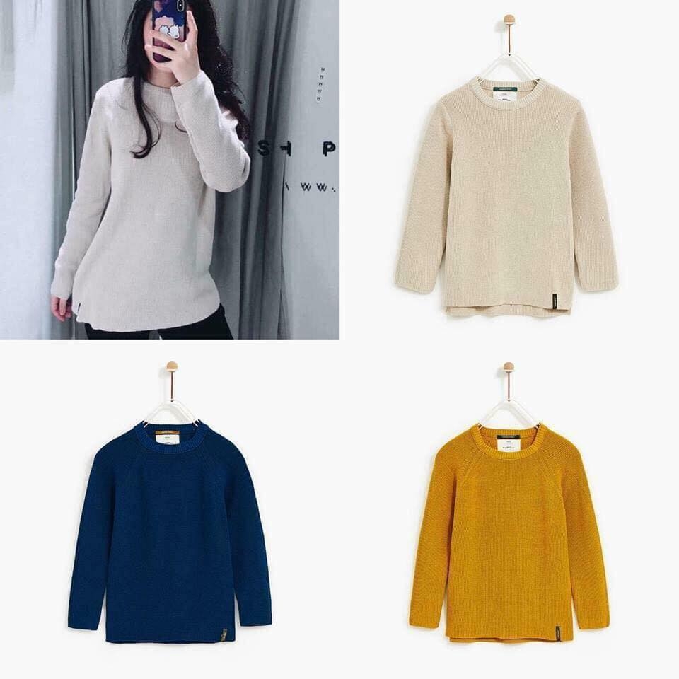 Áo len size Kid người lớn mặc được, cổ tròn Zara Auth New Tag có sẵn 6350/760 6350760