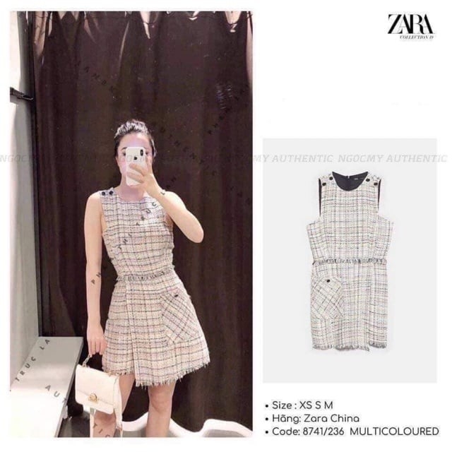 Yếm dạ dáng ngắn Zara auth new tag có sẵn 8741/236 8741236
