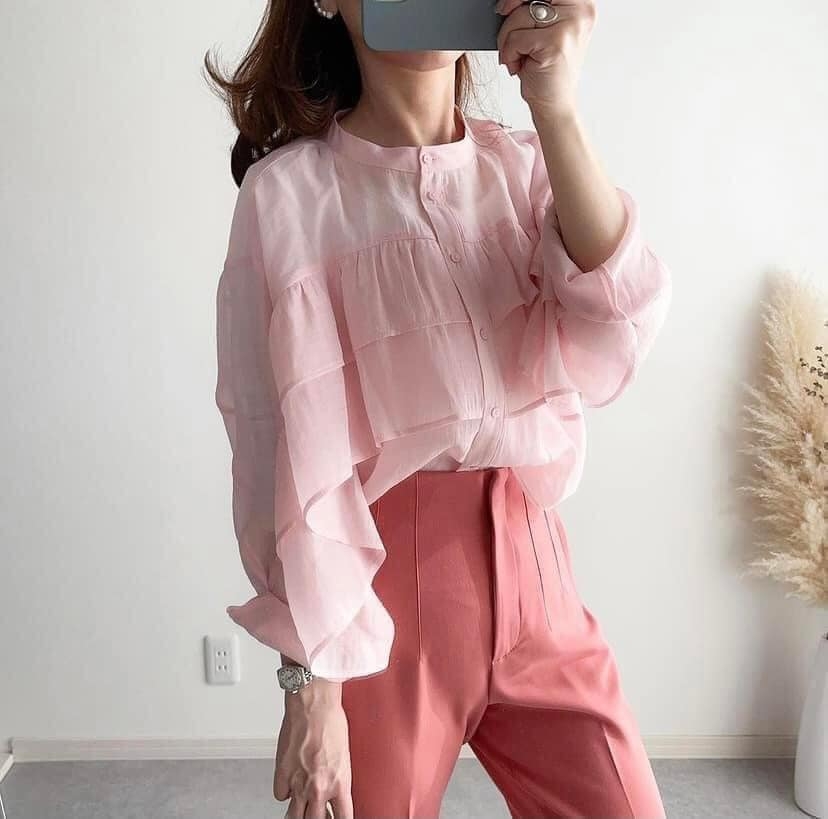 Áo blouse xếp lớp Zara croptop Auth new tag có sẵn 1971/065 1971065