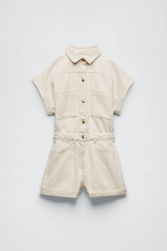 Jumpsuit Denim dáng ngắn cộc tay Zara Auth New Tag có sẵn 4979/036 4979036