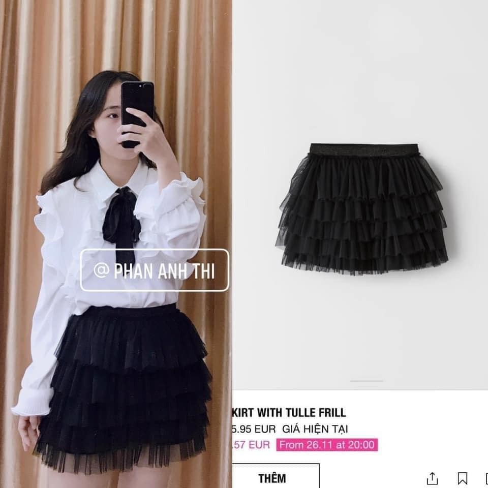 Áo kiểu kèm nơ Zara Auth New tag có sẵn 7969/235 7969235