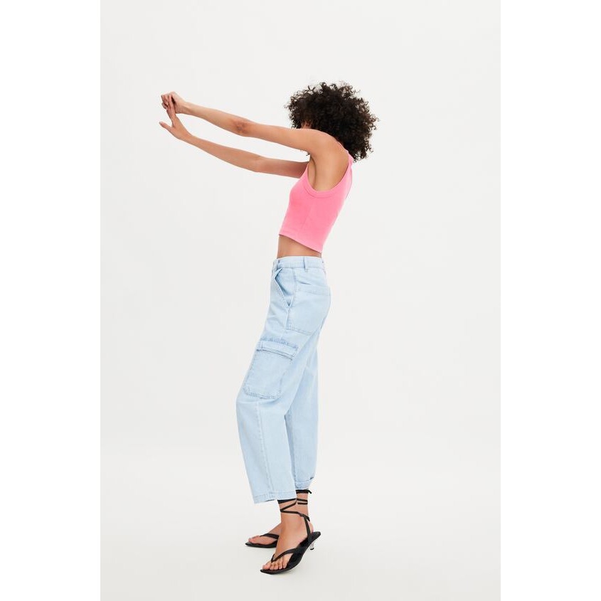 Áo crop hồng Zara 1660/303 1660303