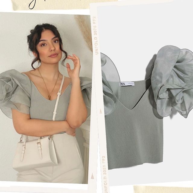 Áo kiểu len tay hoa ren Zara Auth new tag có sẵn 2142/023 2142023