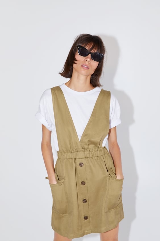 Váy yếm cổ V có túi Zara Auth New Tag có sẵn 7894/517 7894517 7909/823 7909823