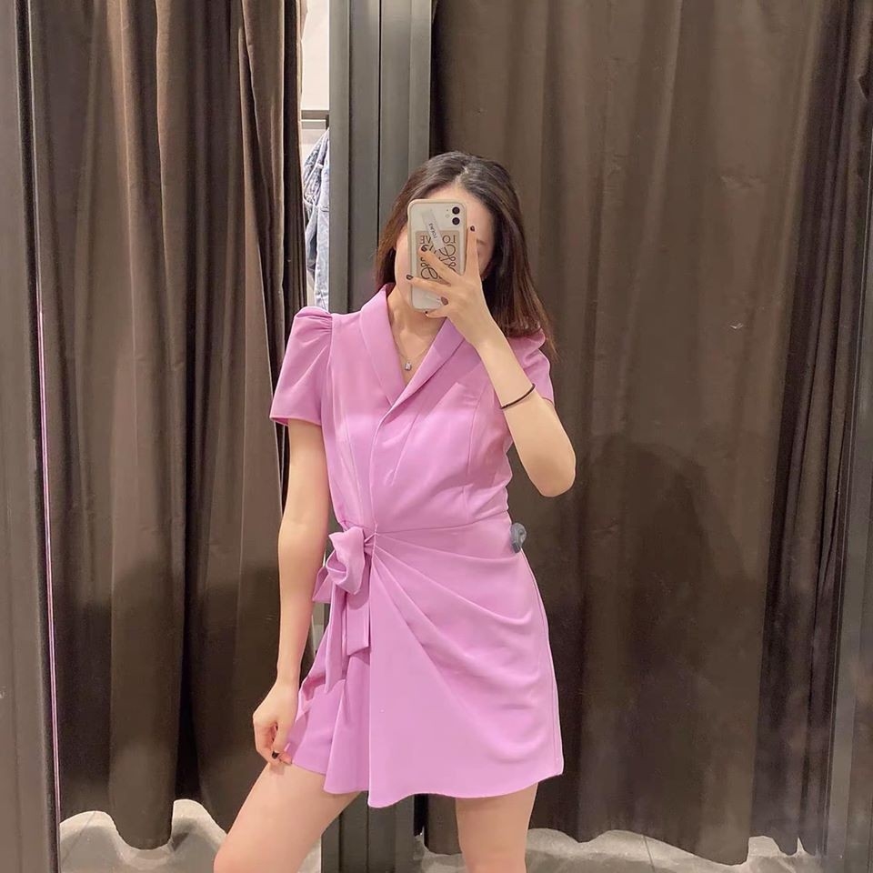 Jumpsuit dáng blazer ngắn vạt chéo tay bồng Zara Auth new tag có sẵn 2708/811 2708811