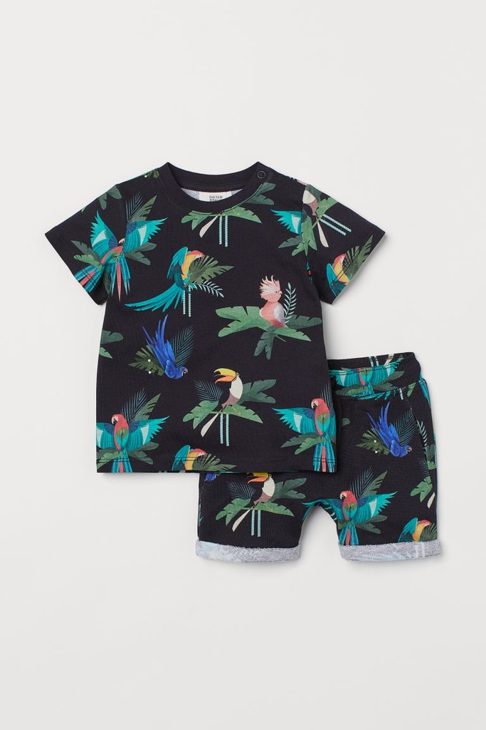 Set bộ bé trai gồm áo và quần short H&M Auth New Tag có sẵn 0952087002
