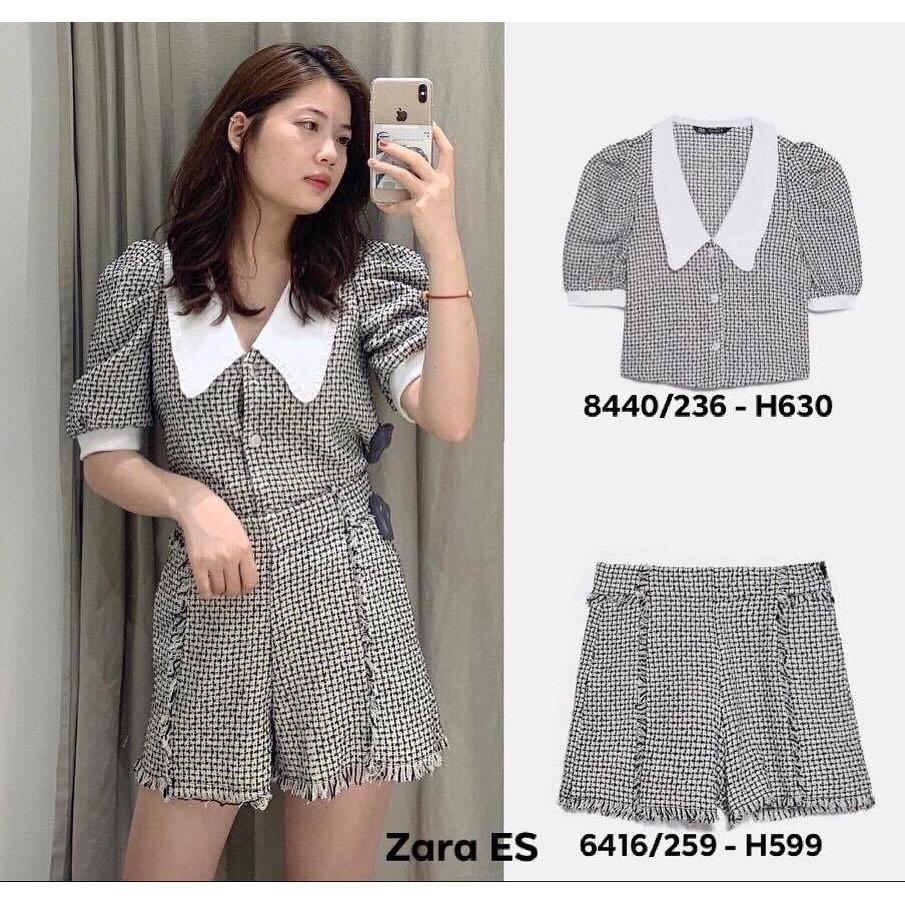 Áo tweed dáng ngắn Zara Auth new tag có sẵn 8440/236 8440236