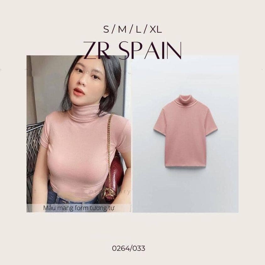 Áo len cao cổ ngắn tay Zara Auth New Tag có sẵn 0264/033 0264033